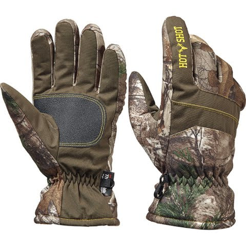 HOT SHOT Mens Camo Defender Glove Realtree Edge Outdoor Hunting Camouflage Medium