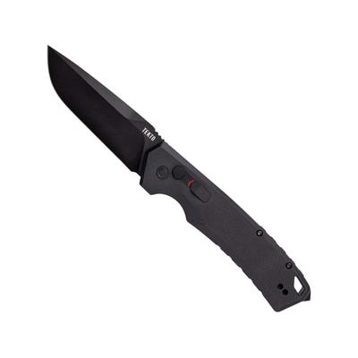 Tekto A3 Delta Automatic Folding Knives 3.6in D2 Steel Drop Point Black Handle G10 Black A3RG1BKD2BK1A1
