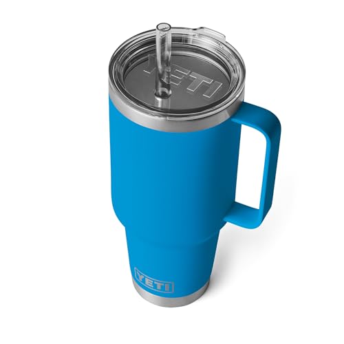 Yeti Rambler 42oz Straw Mug with Straw Lid Big Wave Blue
