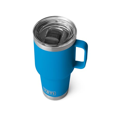Yeti Rambler 30oz Travel Mug with Strongholder Lid Big Wave Blue