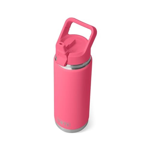 Yeti Rambler 26oz Straw Water Bottle with Straw Cap, Tropical Pink