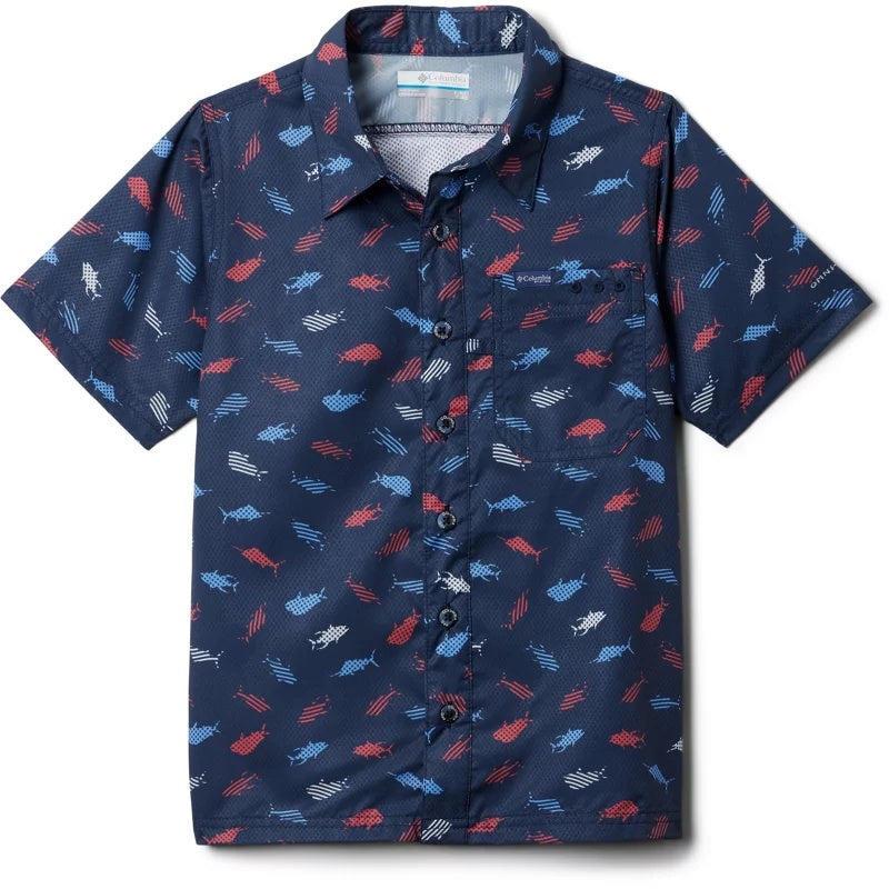 Columbia Boys PFG Slack Tide Camp Button-Down Graphic Shirt