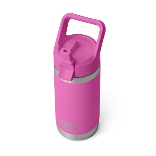 YETI Rambler Jr. 12 Oz Kids Bottle, with Straw Cap, Wildflower Fuchsia