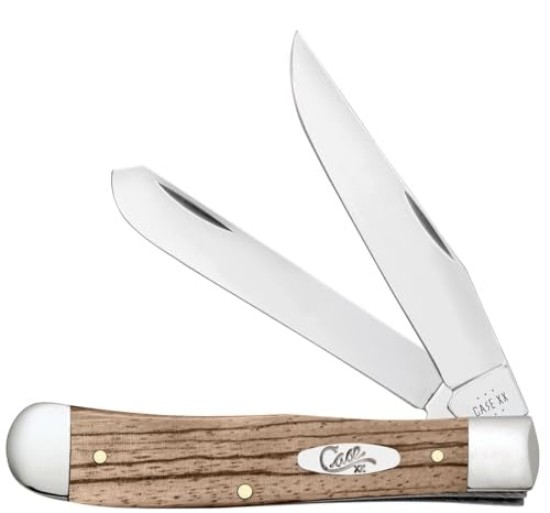 Case Xx Knives Trapper Natural Zebra Wood 25141 Stainless Pocket Knife
