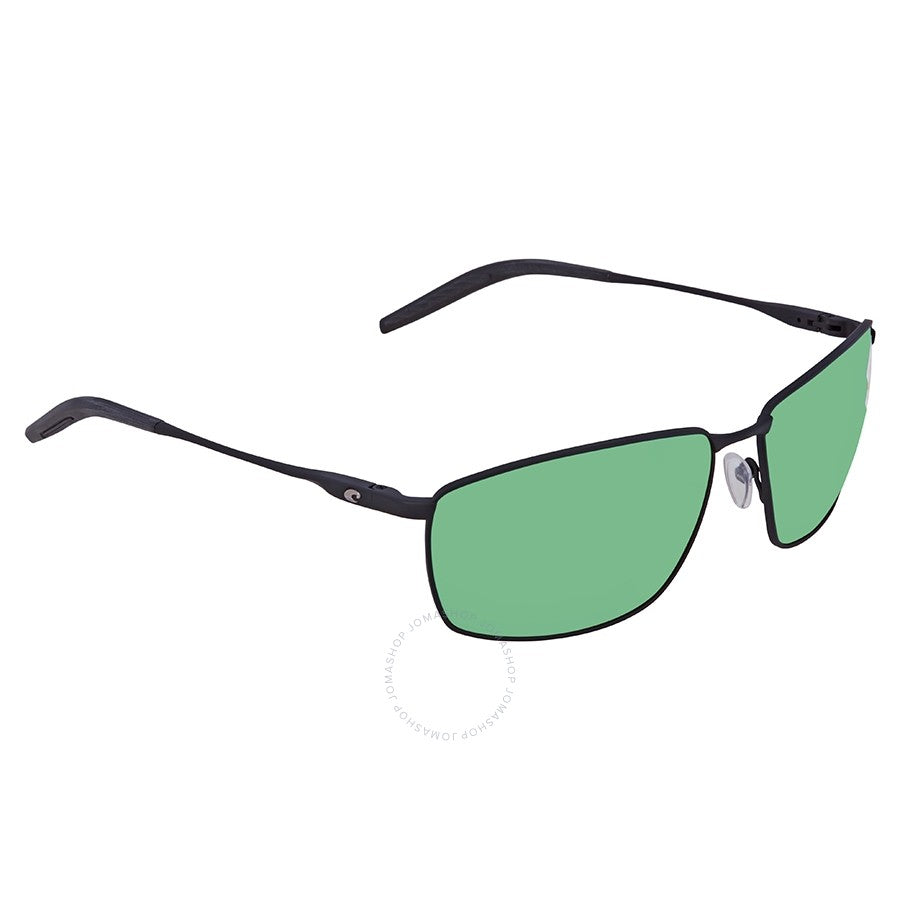 Costa Del Mar Turret 580P Polarized Sunglasses, Men's, Matte Black/Green Mirror