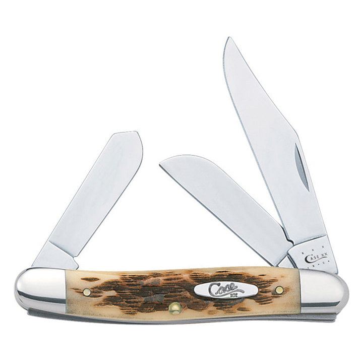 Case Peach Seed Jig Amber Bone Stockman 00128