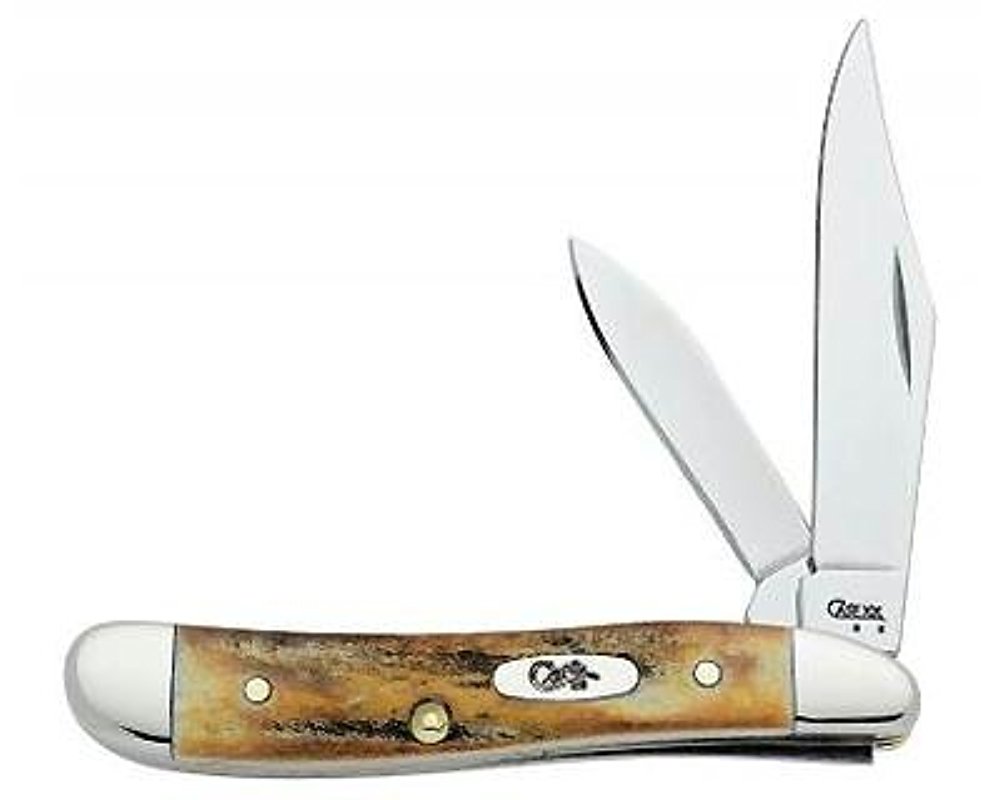 Case XX Genuine Stag Peanut Clip Pen Blade Natural Handle - 00048