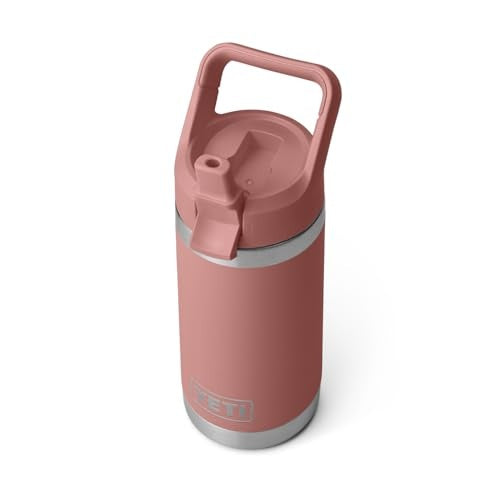 YETI Rambler Jr. 12 Oz Kids Bottle with Straw Cap, Sandstone Pink