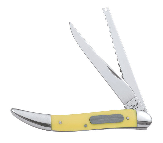 Case XX Fishing Knife Clip Fish Scaler Blade Smooth Yellow Synthetic-00120