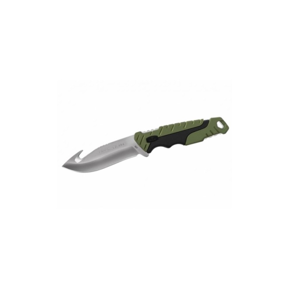 Buck Knives Pursuit Guthook Fixed Blade Knife Green/Black Handle Large 0657GRG