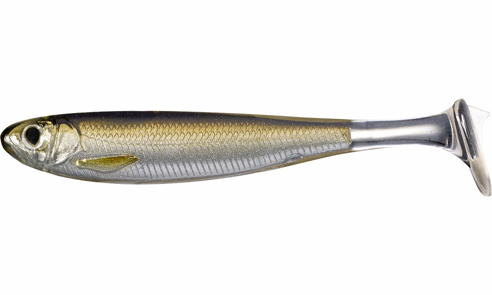 Live Target SRS125SK934 Silver/Brown 5 Soft Plastic Fishing Swimbait Lure 3Pk