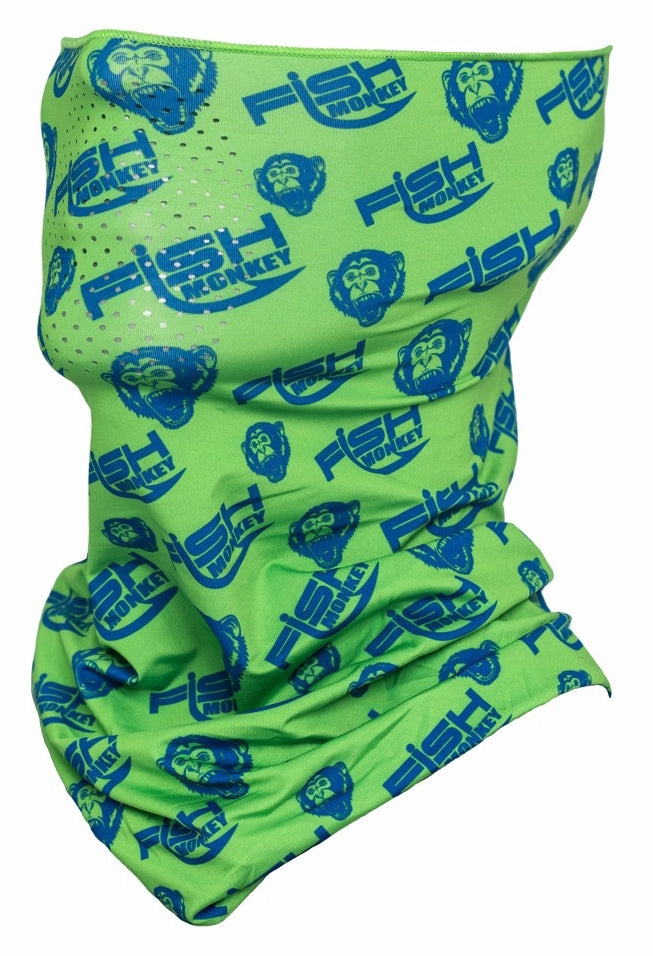 Fish Monkey FM40-NEOGR Performance UPF 50 Neon Green OSFA Men S Face Guard