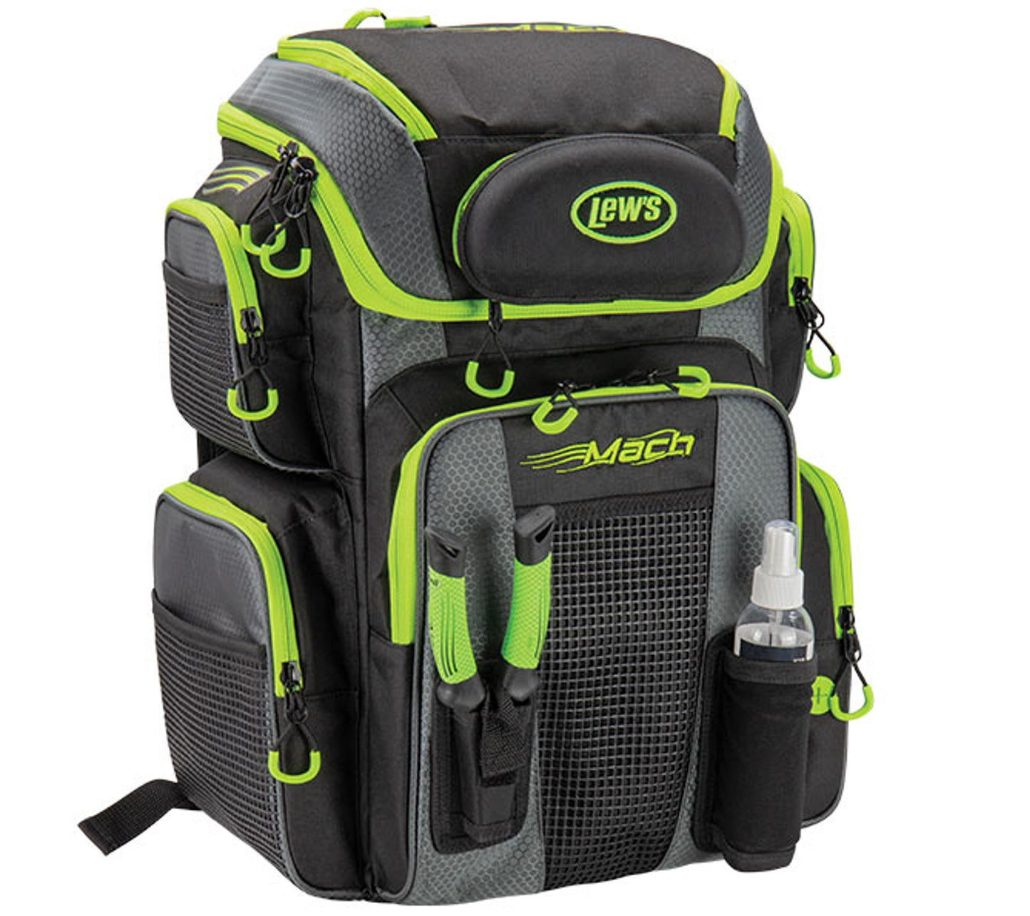 Lew S Mach Hatchpack Tackle Bag  Utility Box Included  Black/Green