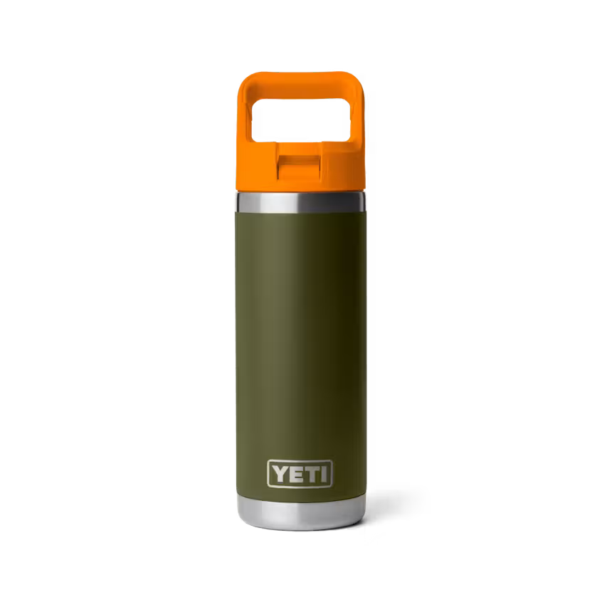 YETI - Rambler 18oz Water Bottle - Olive/King Crab Orange