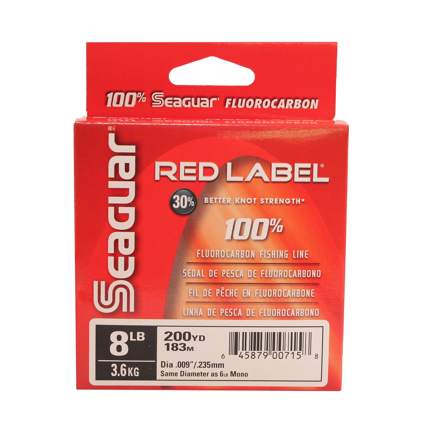 Seaguar Red Label 100% Fluorocarbon Fishing Line 8lbs 200yds Break Strength/Length - 08RM250