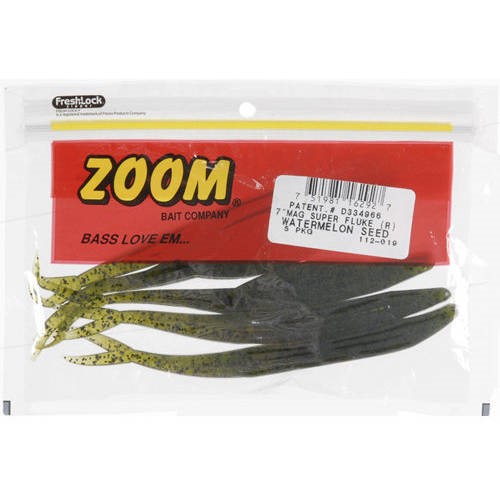 fishing fluke lure Zoom Magnum Super Fluke Watermelon Seed