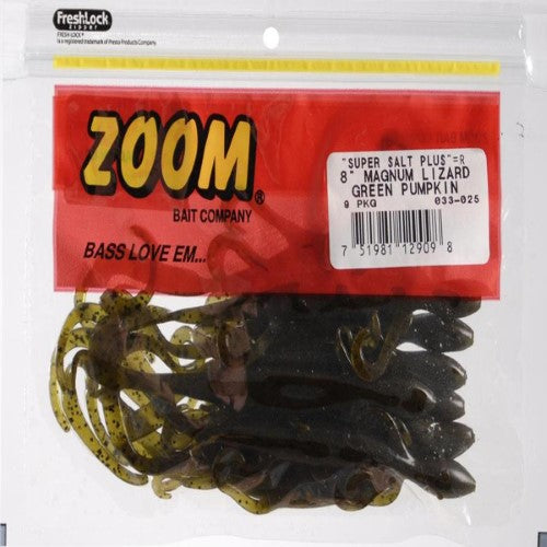 Zoom Mag Lizard 8 Green Pumpkin 9pk
