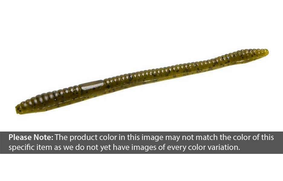 Zoom Finesse Worm Freshwater Fishing Soft Bait  Black  4 1/2   20-pack