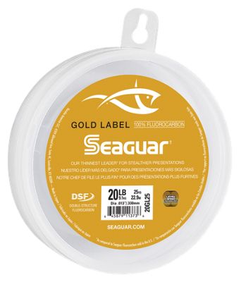 Seaguar Gold Label 100% Fluorocarbon Fishing Line(DSF) 6lbs 25yds Break Strength/Length - 06GL25