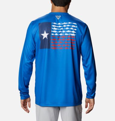 Columbia Mens Terminal Tackle PFG State Fish Flag Long Sleeve