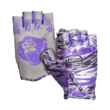Fish Monkey FM18-VSP-M Stubby Guide Womens Neon Purple Shortened Finger Gloves