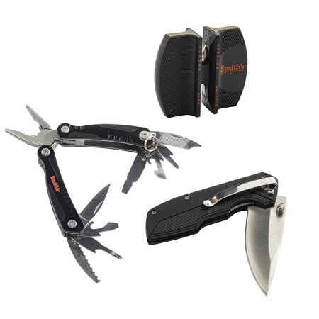 Smiths Consumer Products Edgesport 3pc Combo Kit Folding Black Pocket Knife