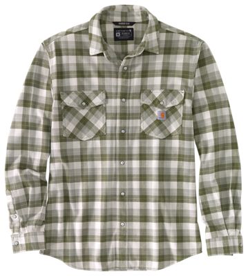 Carhartt - 104914 Rugged Flex(R) Midweight Flannel Plaid Shirt - Snap Front, Long Sleeve (for Men) - BASIL (XL )