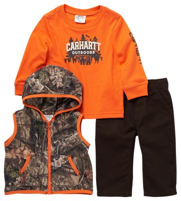 Carhartt Boy's Cotton Toddler Boys' Flannel and Denim 2-Piece Set