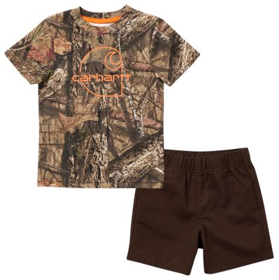 Carhartt Camo Short-Sleeve T-Shirt and Canvas Shorts Set for Boys