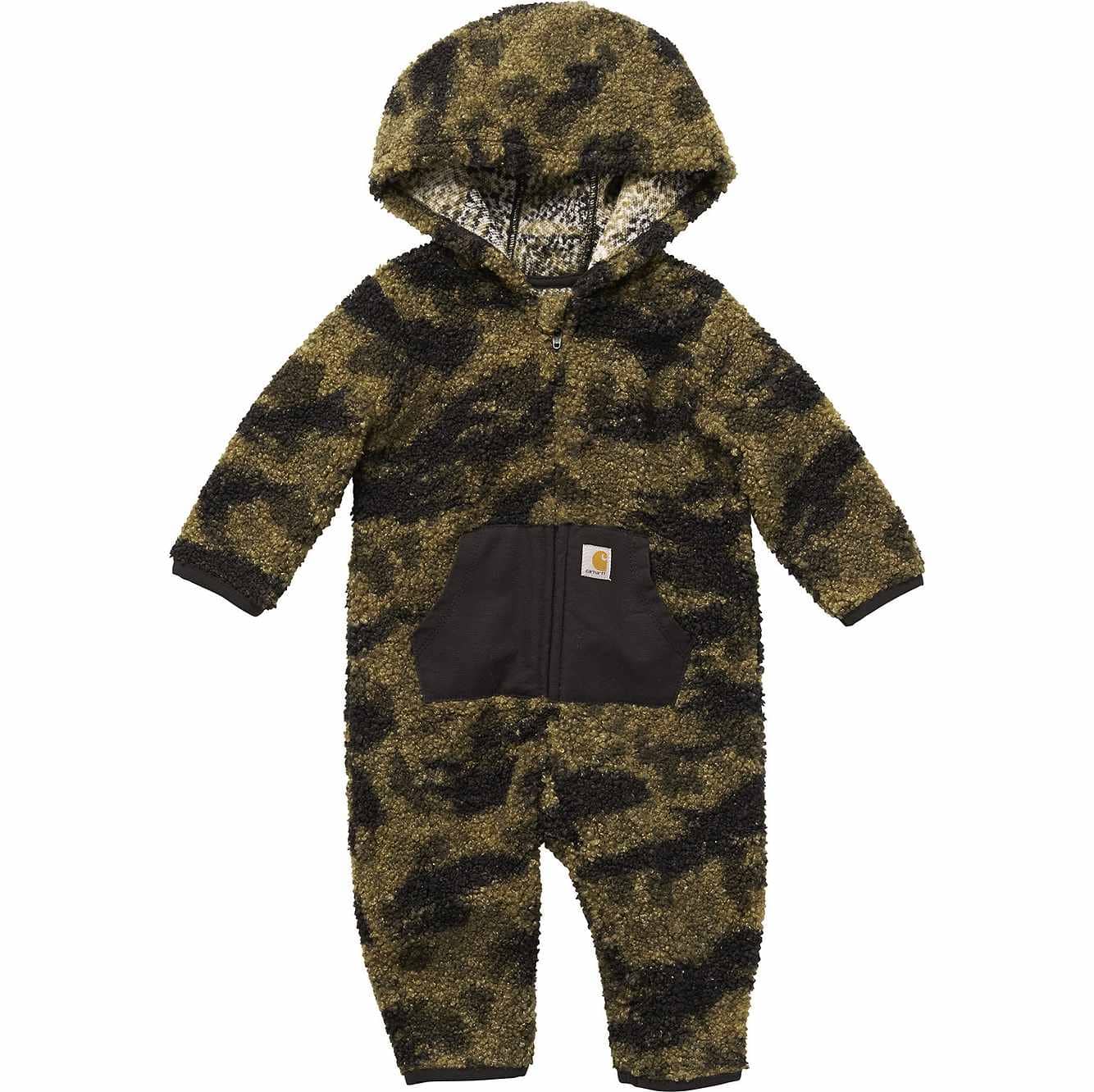 Carhartt Youth Zip Front Camo Fleece Hooded Coverall