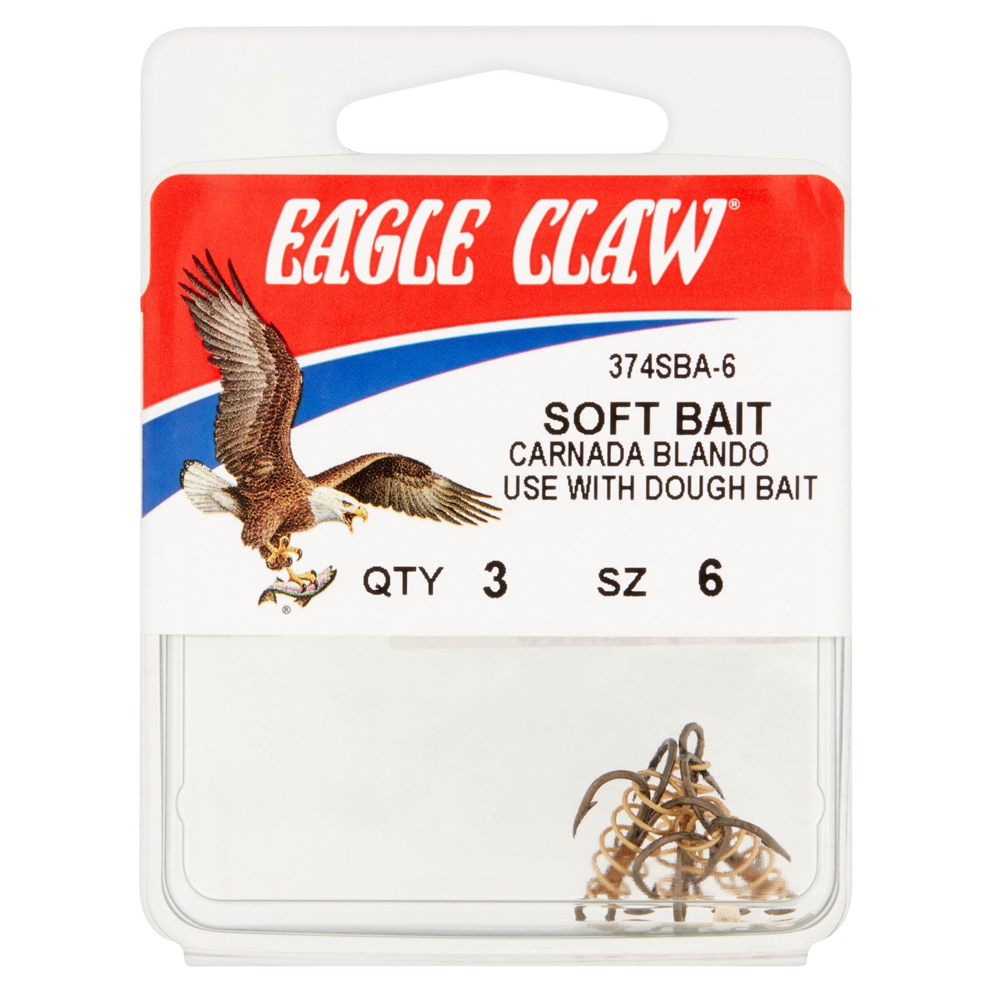 Eagle Claw 374SBAH-6 Soft Bait Size 6 3 Treble Hook