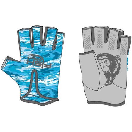 Fish Monkey Gloves Stubby Guide Glove Blue Water Camo