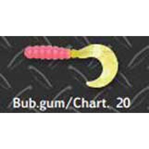 Big Bite Baits FG220 2 in. Fat Grub Bubblegum & Chartreuse - Pack of 10