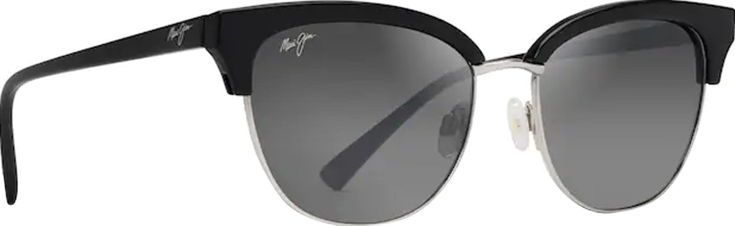 Men's Maui Jim Lokelani Polarized Sunglasses Black with Silver