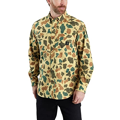Carhartt Rugged Flex Relaxed-Fit Midweight Flannel Camo Long-Sleeve Button-Down Shirt