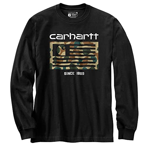 Carhartt Men's Relaxed-Fit Midweight Camo Flag Long-Sleeve Graphic T-Shirt