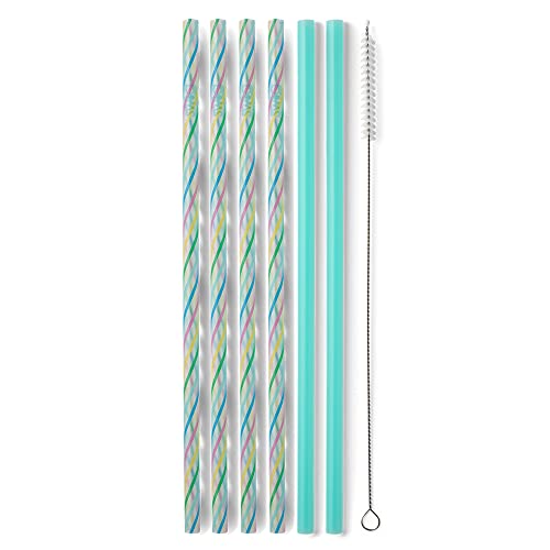 Swig Life Women's Straws Rainbow - Teal Rainbow Reusable Straw Set
