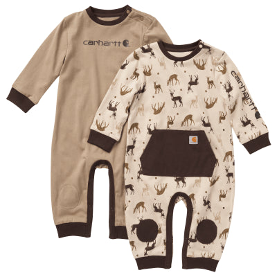 Carhartt Deer Print Long-Sleeve Coveralls 2-Pair Set for Baby Boys