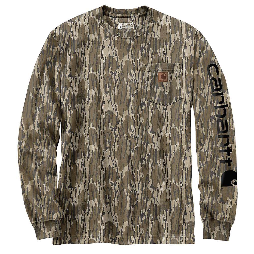 Carhartt Men's Loose Fit HW Camo Logo Long Sleeve T-Shirt
