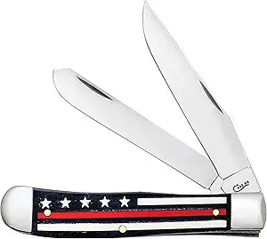 CAS-07310 2019N Smooth Natural Bone Color Wash Trapper Folding Knife - Red Line