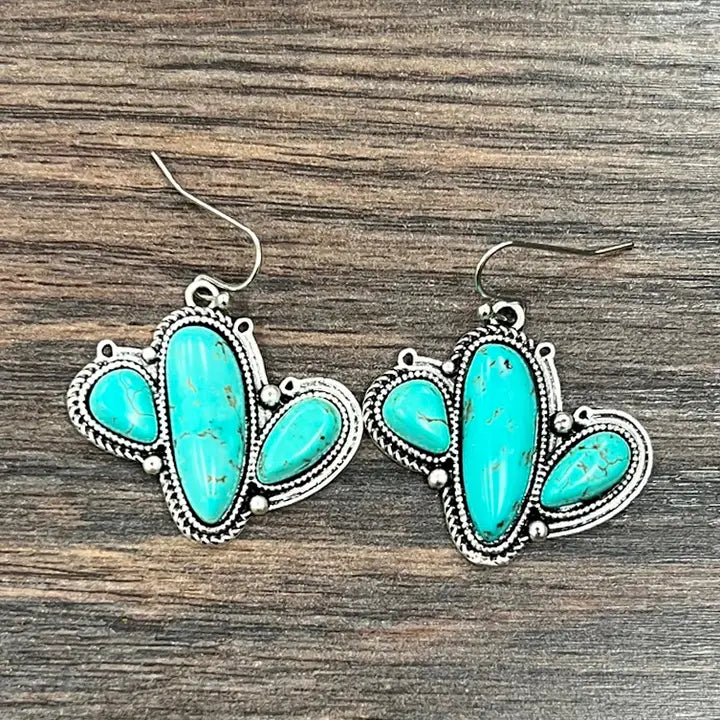 ISAC Trading Inc - Cactus Turquoise Earrings