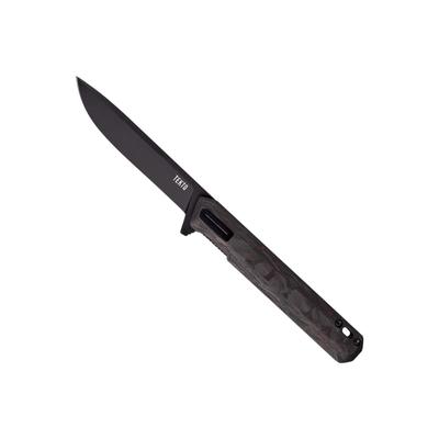 Tekto F2 Bravo Folding Knife 3.10in Ti D2 Steel Drop Point G10/Carbon Fiber Ember/Black F2R-CCRD-D2BK1-A1