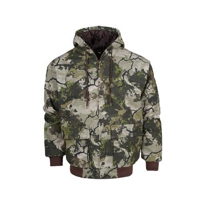 Men's King's Camo Insulated Hooded Bomber Jacket Long Sleeve Full Zip
