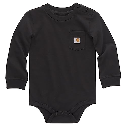 Carhartt Infant-Boys Logo Pocket Long Sleeve Onesie