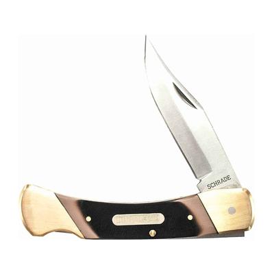 Old Timer 1187281 Cave Bear 3.9 Stainless Blade Brown/Gold Handle Folding Knife