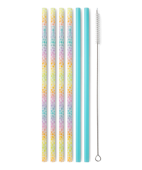 Swig Life Women's Straws Wild - Aqua & Wild Child Reusable Straw Set