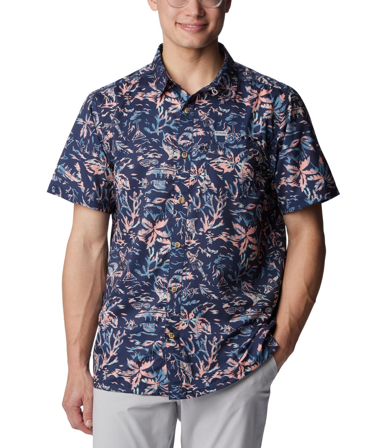Columbia PFG Super Slack Tide Kona Print Camp Shirt for Men