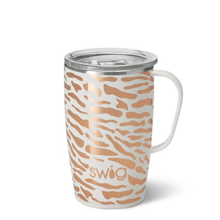 Swig Life 18oz Travel Mug | Insulated Stainless Steel Tumbler with Handle | Glamazon Rose