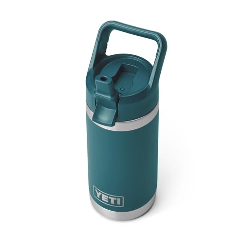 Yeti Rambler Jr. 12 Oz Water Bottle with Straw Cap Agave Teal