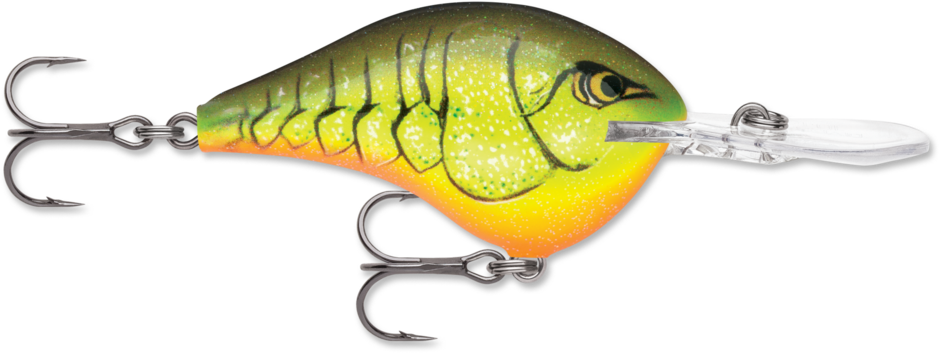 RAPALA - Dives-To - 2-1/4" 3/5oz - Chartreuse Rootbeer Crawdad